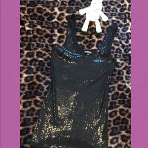 Express black sequin tank